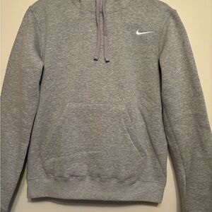 Nike Gray Men's Pullover Hoodie with White Swoosh